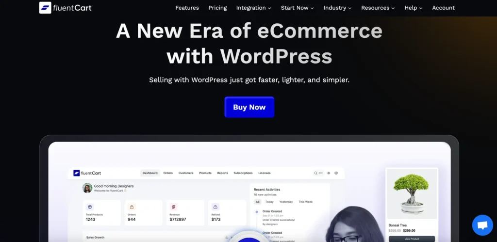 fluentcart home page 